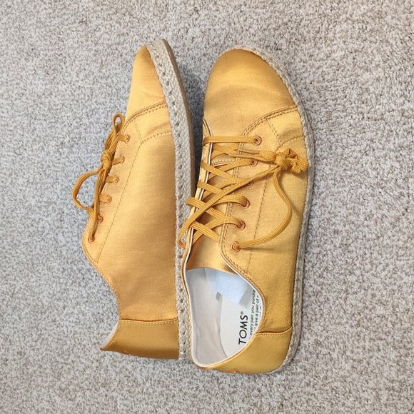 TOMS Lena Sunflower Satin Espadrille Sneakers Size 10 - Picture 5 of 8